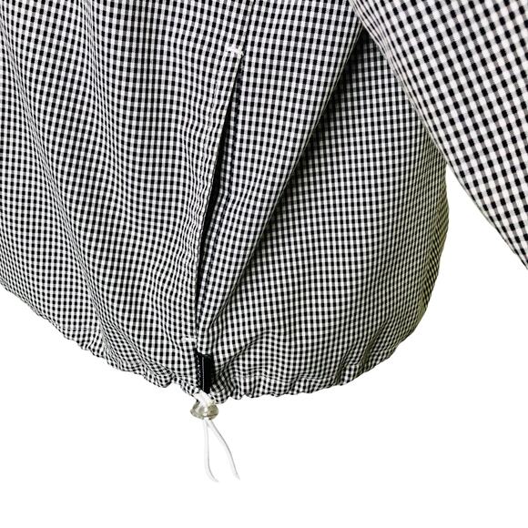 LIZGOLF Liz Claiborne Black White Pull-Over Gingham Wind Breaker Jacket Small - Picture 7 of 9